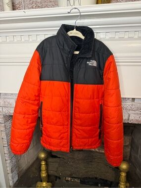 The North Face Reversible Kids Red and Black Puffer Coat Inner